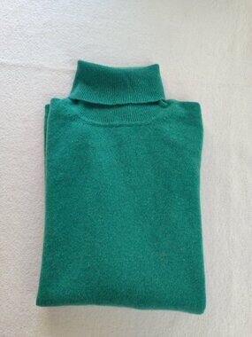 Katestorm 100% Cashmere Turtleneck Sweater Emerald Green Premium European M